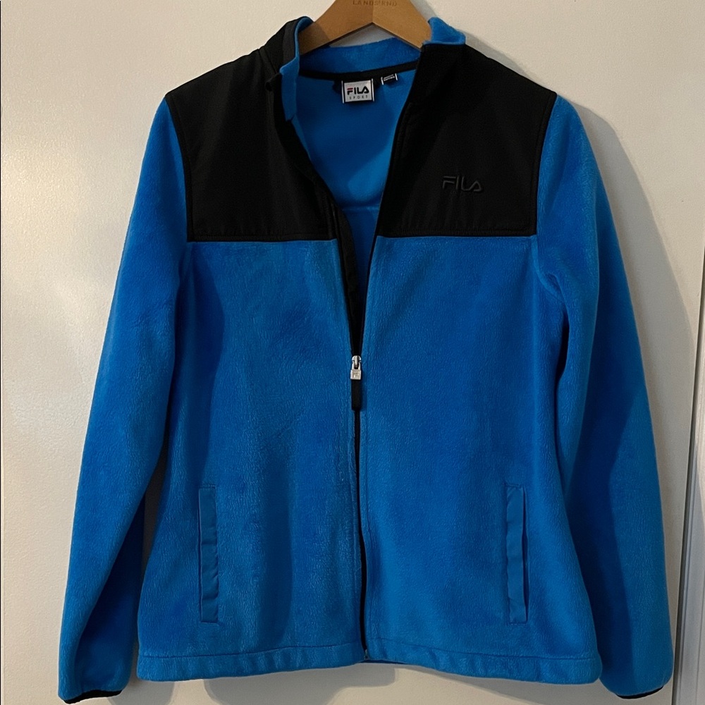 Fila Women’s Blue and Black Full-Zip Fleece Jacket